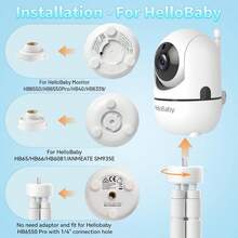Tihii Tripod Baby Monitor Mount For HelloBaby HB6550/ HB6560/ HB65/ HB6351/ HB40/ HB6339/ HB6336, ANMEATE SM935E Monitor, Flexible Baby Camera Stand - ColorB - View 2