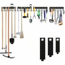 Metal Garage Organizer Wall Mount, 4 Pack Garden Organizer With Extension Cord Straps, Garage Organization Hooks And Hangers Shed, Yard Storage, Wall Holder Hanging Broom Mop - Multicolor - View 1