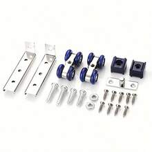 2Pcs Sliding Door Roller Hardware Slide Doors Pulley 4 Wheels Rail Track Home Room Wood Door Hanging Wheels Rail Track Pulley - 2-piece Wheel - View 11