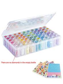 Diamond Painting Storage Box, 60/24 Bottle Capacity, Equipped With 4 Classification Labels, Used For Organizing Diamond Painting Supplies, Including Diamond Painting Tools And Jewelry Bead Assembly Tools, Suitable For Embroidery Storage - A - View 9