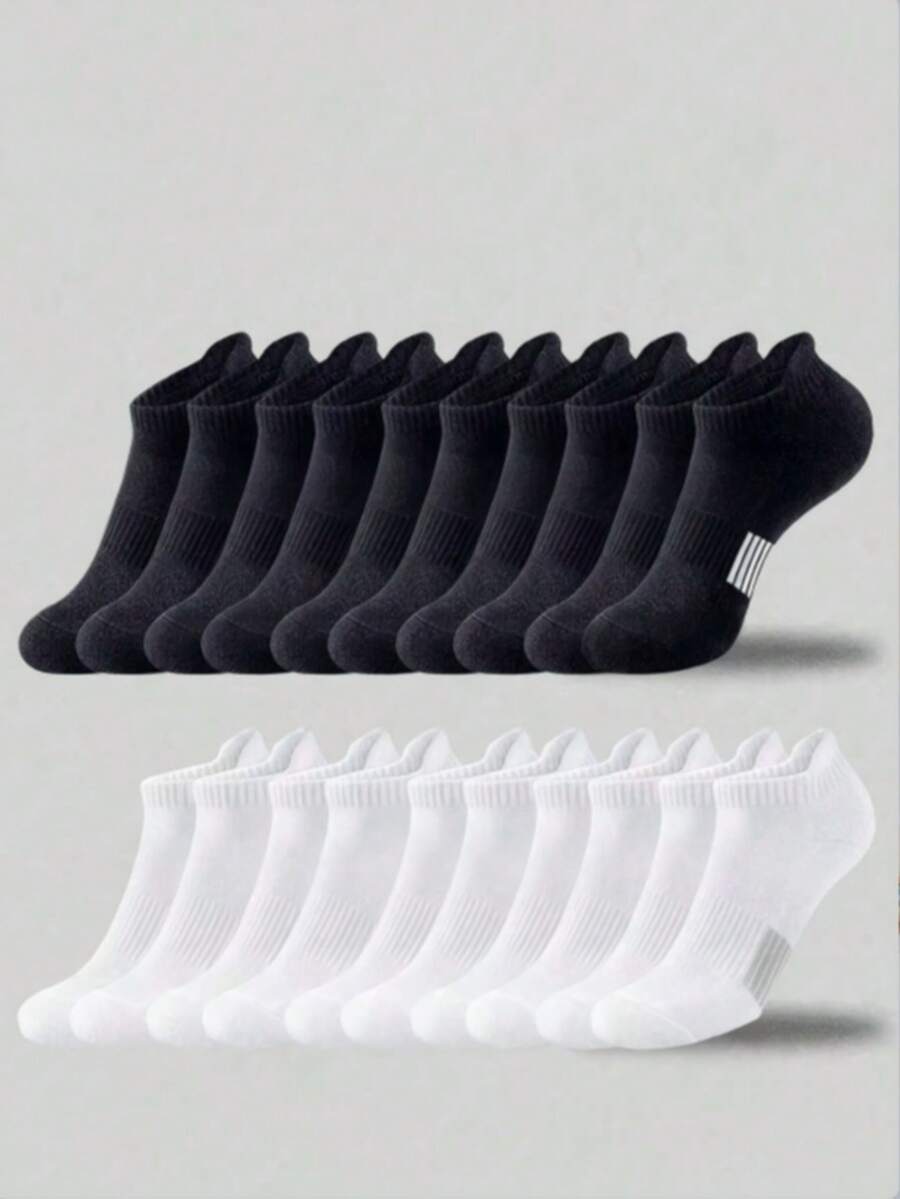 1/35/10 Pairs Minimalist Unisex Socks, Comfortable Casual All-Season Versatile Couple Short Socks - Multicolor - View 1