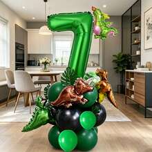 26 Green Number Balloons, Assorted Dinosaur Shaped Balloons, Suitable For Birthday Party, Wedding And Engagement, Gender Reveal, Baptism And Christening, Back To School, Carnival, Thanksgiving, Christmas - View 8