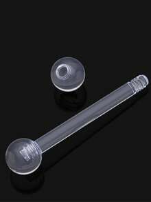 36Pcs/Set Clear Piercing Jewelry Plastic Earrings Nose Rings Studs Septum Belly Button Ring Piercing Retainers For Surgery Work Sports Back To School - Clear - View 9