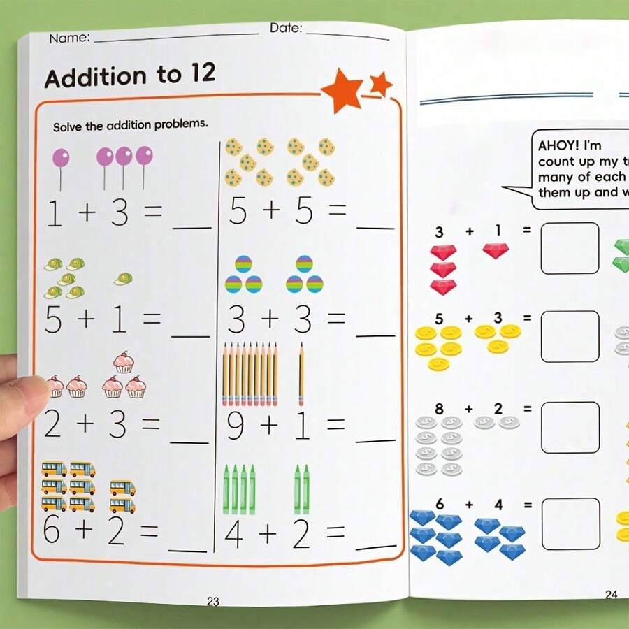 64 Pages 0-10 Addition And Subtraction Math Workbook, Preschool Math Practice Book With Picture-Based Formula Decomposition Calculations, Interesting Arithmetic Problem Book Suitable For 3-8 Year Old Children