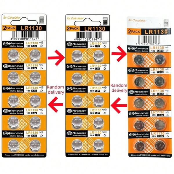 5-100pcs 1.55V AG10 LR1130 SR54 389 189 SR1130 D189 LR54 Alkaline Button Cell Batteries, G10A SR1130SW Button Batteries For Watch, Toy, Remote Control