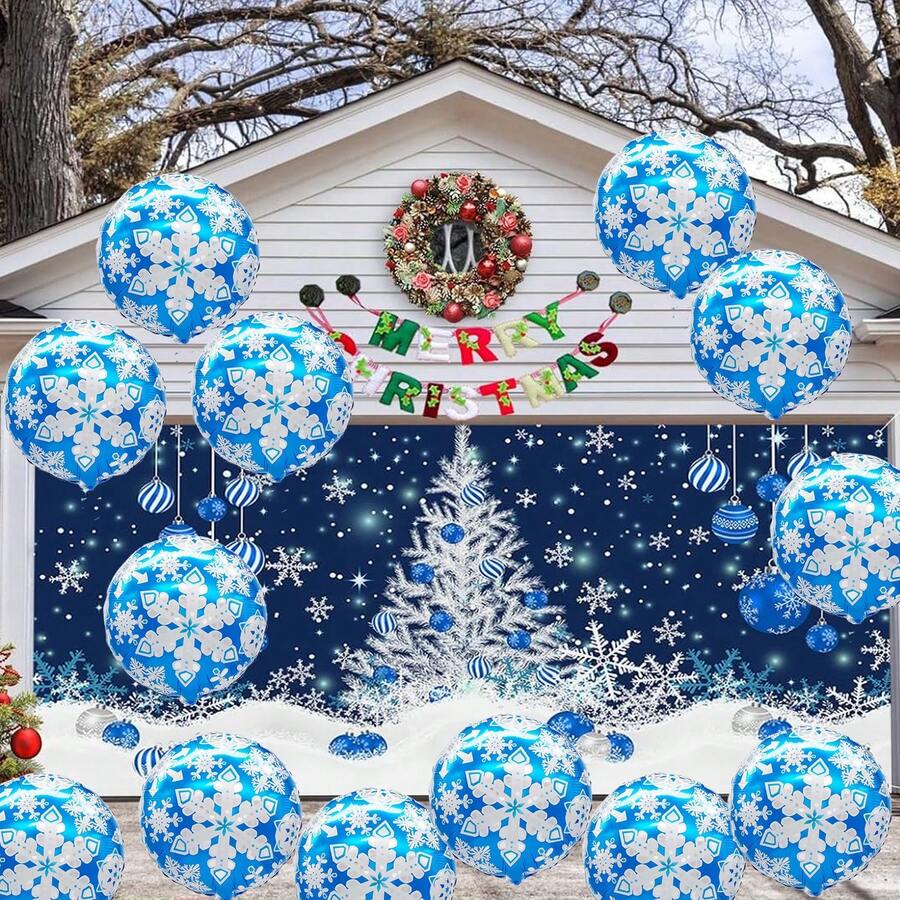 18 Inch Snowflake Print Balloons Winter Birthday Party Theme Party Christmas Decoration - Multicolor - View 1