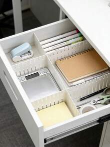 1/8/12 Adjustable DIY Drawer Dividers Storage Box, For Organizing Sundries, Tableware, Underwear, Socks, Clothes, Skirts, Desktop And Boxes, Suitable For Kitchen, Bathroom, Bedroom, Office (Can Be Freely Cut) - Multicolor - View 6
