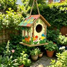 Outdoor Garden Villa Backyard Birdhouse Hanging Decor, Gift For Bird Lovers, Suitable For 11 Holidays And 4 Seasons, Warm Little Home For Birds - A - View 4