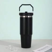 30oz Stainless Steel Vacuum Insulated Water Bottle, Straw Cup, Portable Handle, Leak-Proof, Double-Wall Insulation, Keeps Drinks Cold/Hot, Multi-Functional, Suitable For Cold And Hot Beverages, Christmas Gift, Holiday Gift - Multicolor - View 13