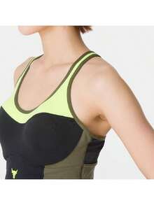 Under Armour Women's Colorblock Casual Daily Sports Bra - Black/Yellow - View 3