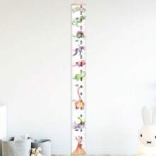 Decorative Cartoon Dinosaur Baby Height Chart Sticker, Portable Removable Height Ruler, No Nails, No Wall Damage, No Residue - Multicolor - View 9