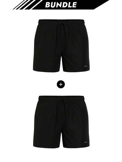 Calvin Klein [Bundle] Essentials Men's Swimshorts Black X 2