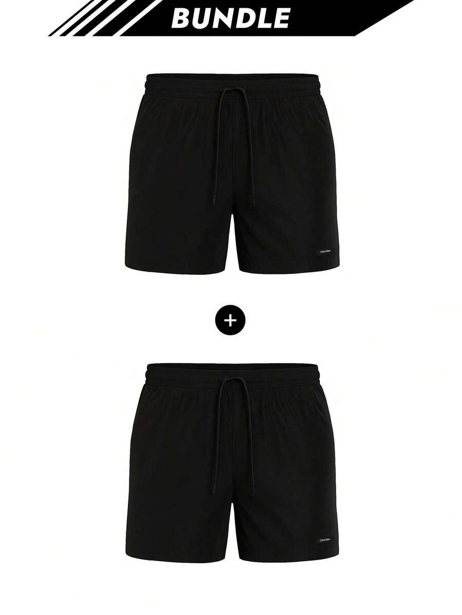 Calvin Klein [Bundle] Essentials Men's Swimshorts Black X 2 - Black+Black - View 1