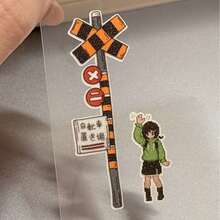 35cm/Loop Cute Japanese Retro Street Corner Facility Glitter PET Die-Cut Sticker For DIY Goo Card Journal Scrapbooking Photo Card Supply - Black - View 9