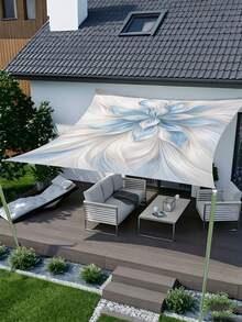 1pc Plant Leaf Print Design Sun Shade Canopy, Outdoor Sunshade Cloth And Tarp, 2D Flat Printed Tent, Washable, Suitable For Garden, Camping, Beach, Patio, Poolside And More, Poles Not Included - Multicolor - View 9