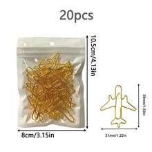 10/20/40pcs Creative Airplane Shaped Gold Rose Color Metal Paper Clips, Office Supplies, Suitable For Planner, Notebook, Card Packaging, Office School Stationery Gift - Airplane - View 20