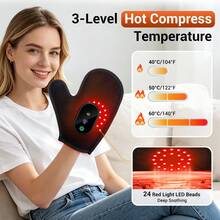 Hailicare Heated Gloves, Hand Vibration Massager, 3-Level Heat & Red Light Therapy, 2000mAh Rechargeable Hand Warmer, Suitable For Wrist, Finger Joints, Muscle Tension And Fatigue Relief, Full Coverage Relaxation, Perfect Gift - View 3