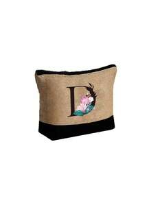 Women's Beach Tote Bag With Shoulder Strap, Pink Peony Flower A-Z Letter Print Tote Bag, Comes With Shoulder Strap And Makeup Bag; Vacation Beach Commute Shopping Bag, Gift Bag With Side Pockets, Large Capacity Handbag, Can Hold Books, Cosmetics, Parasol, Suitable For Daily Commute, Travel, Picnic, Camping, Students, Large Capacity Laptop Tote Bag, Student Commute Canvas Bag, Back To School Gift, Teacher's Day Gift - Multicolor - View 17