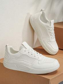 Men's Casual Sneakers, Summer Fashion Versatile White Shoes, Sports Shoes - White - View 4