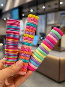 815 Stücke/Set Haaraccessoires für Schülerinnen, Satin-Schleifen, 3D-Stoffblumen-Haargummis, Mesh-Schmetterlinge, bunte Stern-Clips mit Macaron-Haarbändern, weich und nicht schädlich, frisches und minimalistisches Design, geeignet für Partys, Kunstaufführungen, Wochenendausflüge, tägliche Haarclips und Flecht-Haaraccessoires-Set - Verschiedenfarbig - Übersicht 3