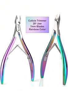 1 Peça Cortador de Cutícula de Aço Inoxidável com Gradiente de Titânio Arco-Íris, Suprimentos para Unhas, Empurrador de Cutícula de Aço Inoxidável para Borda de Unha, Lâmina de 5-7mm, Muito Afiada - Adequado para Manicure e Pedicure, Suprimentos para Unhas, Ferramentas de Manicure, Ferramentas de Arte de Unhas, Volta às Aulas, Halloween, Natal - Multicolorido - Visão 8