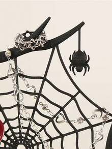 1pc Dark Gothic Spider Web Jewelry Rack, Creative Dead Tree-Shaped Accessory Storage Rack, Spider-Decorated Earrings And Necklaces Display Rack, And Aged Desktop Storage Rack, Bedroom Dressing Table, And Niche Decorative Items, Jewelry Towers - Multicolor - View 6