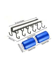 1/2 piezas Estante de almacenamiento para sombreros y bolsos, estante de almacenamiento para cinturones, estante de almacenamiento de accesorios para armarios, 6 ganchos para sombreros, estante de almacenamiento de ropa para armarios, estante de almacenamiento simple sin taladro, organizador de ganchos para armarios, lado talla grande largo 10.2 pulgadas, segundo lado talla grande largo 8.6 pulgadas, altura 3.1 pulgadas - Blanco mejorado - Ver 4