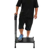 YUNRUX Step Ladder, Ramp For Adults With Handrail, Metal Step Ladder Black - A - View 8