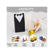 50/100Pcs Bride Groom Wedding Favor Boxes, Mini Tuxedo Dress Candy Gift Boxes For Wedding Party Guest Souvenir Supplies - Multicolor - View 4