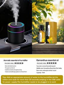 Humidificador Mini Silencioso de 180ml, Luz Ambiental LED, Función de Temporizador, 2 Modos, Alimentado por USB, Apto para Aceites Esenciales. Apto para Coche/Hogar/Oficina/Yoga/Decoración de Escritorio. Esquema de Color Negro y Blanco. - Mist - Ver 17