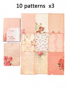 30pcs/Pack Vintage Rose Flower Asymmetrical Frame Decorative Paper, DIY Writable Decoration Scrapbooking Material - BQ1045 - Ver 7