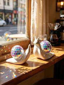 Snail Disco Ball Sun Catcher Indoor Window Decor, Refractive Desktop Ornament, Creative Home Room Decoration - A - View 9