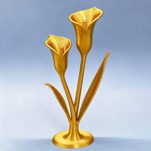 PLA Material Nordic Style 3D Printed Calla Lily Small Flower Decor, Gold Desktop Ambient Home Decoration Craft - Gold - View 2