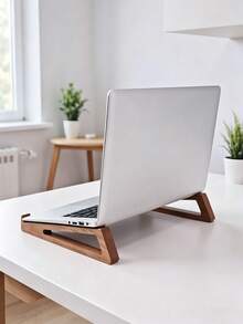 Wooden Laptop Desk Stand, Portable Detachable Walnut Wood Laptop Riser, 12° Ergonomic Laptop Stand With Ventilation And Heat Dissipation, Foldable, Suitable For All Laptops - 1 Piece - View 4