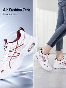 2026 New Arrival Women's Sporty Chunky Running Shoes, Lightweight Breathable Mesh Athletic Sneakers For Gym & Hiking - Red - View 4