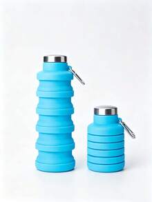 Daily Use Silicone Folding Water Cup With Screw Lid, Sports Outdoor Portable Collapsible Water Bottle - Multicolor - View 14