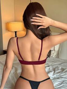DAZY Women's Push-Up Bra - All-Day Lift Support & Seamless Fit - Burgundy - View 3