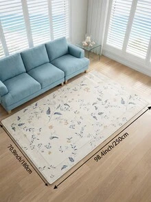 1pc Beige Floral Living Room Rug, Suitable For Kitchen, Dining Room, Bedroom, Room Holiday Decor, Indoor/Outdoor, Office, Lobby, Anti-Slip Doormat, Bathroom Rug, Hallway, Study Gaming Area Rug - Beige - View 13