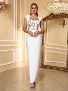 LOVE Aing Women's Summer/Autumn Evening Dress, White Dress Wedding Party Fall - White - View 13