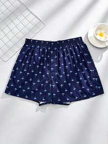 3 Pcs/Pack Men's Breathable Elastic Waist Printed Boxer Shorts, Loose Casual Underwear - Multicolor - View 3