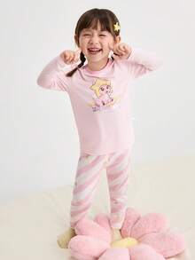Balabala Tween Girl Thermal Underwear Set 2 Pieces Soft Cotton Long Sleeve Pajama Base Layer For Boys Girls - Red Hue - View 3