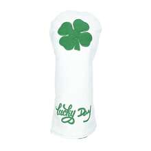 Lucky Four-Leaf Clover Embroidered Golf Club Head Cover, Embroidered Golf Protector/Thick Padded/Universal Standard Size/Adjustable, Golf Accessories - White - View 10