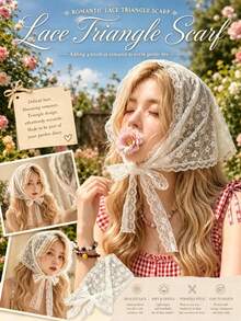 1 buah Jilbab Renda, Aksesori Rambut Manis Putih Vintage, Jilbab Liburan Serat Poliester, Cocok untuk Dekorasi Luar Ruangan - MultiWarna - View 2