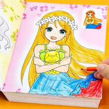 2 Random Princess Coloring Book For Girls 3+ Features Fashion, Forest, Bride, Cake & Magic Girls. Large Easy Pages, Thick No-Bleed. Stress-Relief, Early Learning. Ideal Gift - 2 Girls' Coloring Book - View 6
