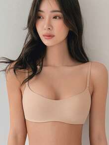 DAZY Holiday Season Super Thin Bra, Bride Lingerie For Women, Breathable Backless Strapless Bra, Soft Seamless Wireless Bra, Sexy Cropped Top Elastic Bra - Dusty Pink - View 9