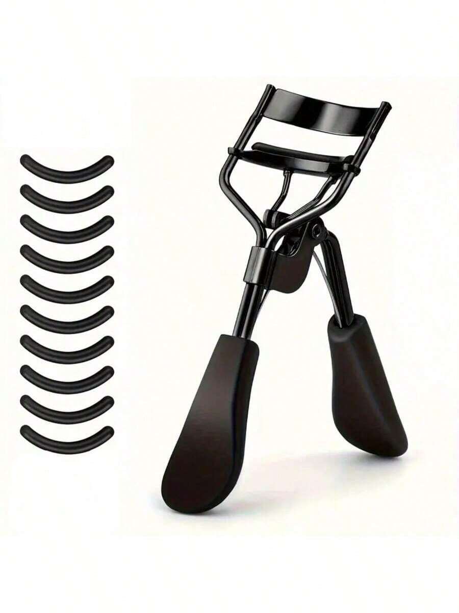 11/10/1pc High-End Black Eyelash Curler, Includes 10 Extra Replacement Pads, Durable And Easy To Use Makeup Tool, Comfortable Grip, Suitable For All Eye Shapes And Lash Lengths, Quickly Curl Lashes, Durable Makeup Tool Set - Black - View 1