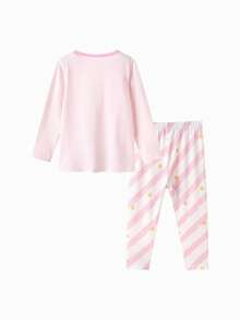 Balabala Tween Girl Thermal Underwear Set 2 Pieces Soft Cotton Long Sleeve Pajama Base Layer For Boys Girls - Red Hue - View 2