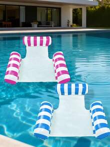 1 Set Thickened Adult PVC Inflatable Pool Float - 3-Tube Floating Raft, Pool Hammock. Suitable For Adult Pools, Beaches And Other Water Activities. Multi-Functional PVC Pool Float, Combining Lounge Chair And Drifting Functions, Ideal For Travel - Multicolor - View 18