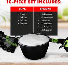 Chef Craft Easy To Ready Plastic Measuring Cup Set, 10 Piece Set, Green - ColorB - View 4
