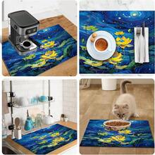 1pc Dish Drying Mat, Coffee Machine Mat, Star Moon Night Lotus Pattern Dish Drying Mat, Absorbent Quick-Dry Drain Mat, Kitchen Countertop Protection Mat, Holiday Home Decor Mat, Dishware Tea Set Storage Mat Multi-Purpose Desktop Absorbent Drying Mat, Room Desktop Protection Mat, Holiday Gift, Kitchen Decoration - XYLSD687 - View 11